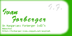 ivan forberger business card